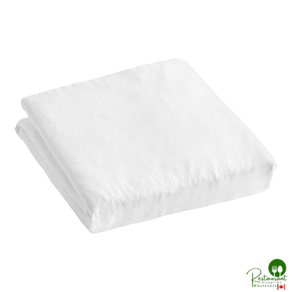 39" x 80" x 12" Twin XL Size White Knitted Cotton / Polyester Fitted Sheet - 24/Case