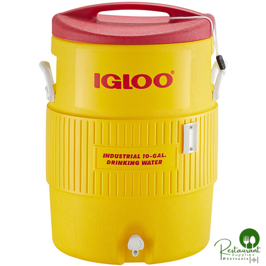 Igloo 4101 10 Gallon Yellow Insulated Beverage Dispenser / Portable Water Cooler