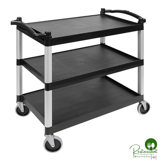 Cambro BC340KD110 Black Three Shelf Utility Cart (Unassembled) - 40" x 21 1/4" x 37 1/2"