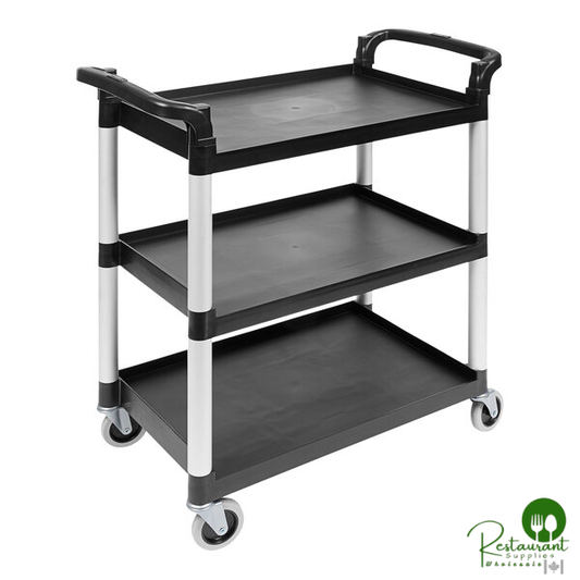 Cambro BC331KD110 Black Three Shelf Utility Cart (Unassembled) - 32 7/8" x 16 1/4" x 38"