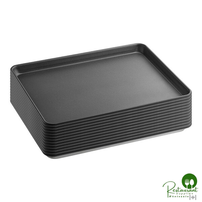 Half Size 18 Gauge Non-Stick 13" x 18" Wire in Rim Aluminum Bun / Sheet Pan By Prime - 12/Set