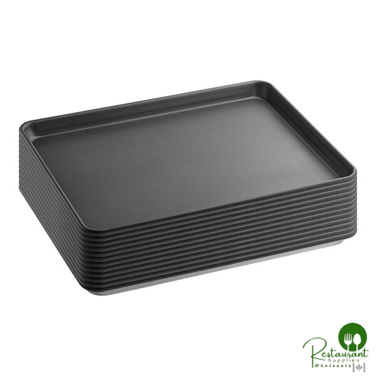 Half Size 18 Gauge Non-Stick 13" x 18" Wire in Rim Aluminum Bun / Sheet Pan By Prime - 12/Set