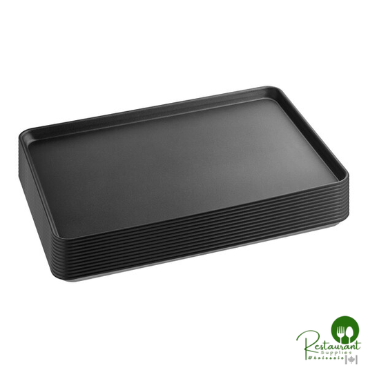 Full Size 18 Gauge Non-Stick 18" x 26" Wire in Rim Aluminum Bun / Sheet Pan By Prime - 12/Case