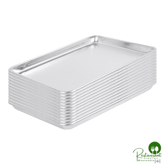 Half Size 13" x 18" 19 Gauge Wire in Rim Aluminum Bun / Sheet Pan By Prime - 12/Case