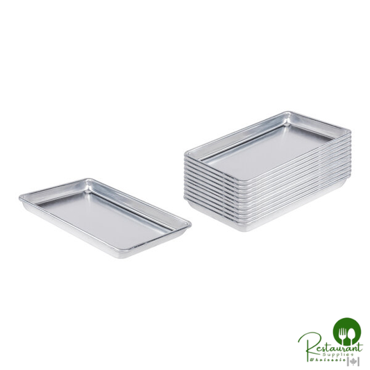 Quarter Size 9 1/2" x 13" 19 Gauge Wire in Rim Aluminum Bun / Sheet Pan By Prime - 12/Case
