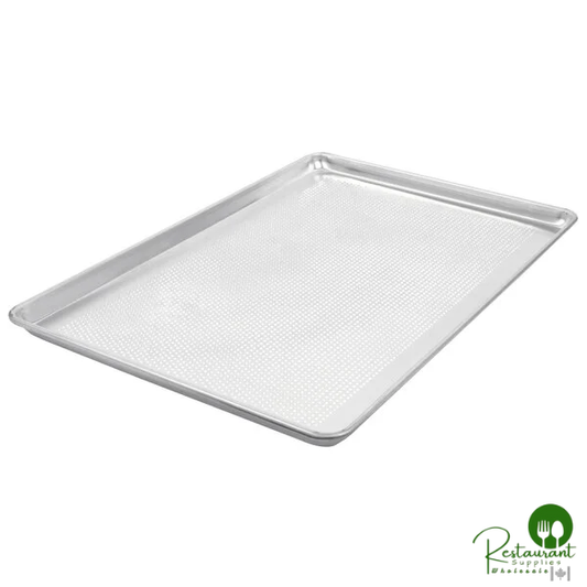 Vollrath 9002P Wear-Ever Full Size 18 Gauge 18" x 26" Wire in Rim Aluminum Perforated Bun / Sheet Pan