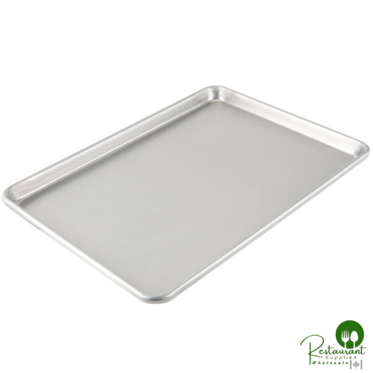 Chicago Metallic 40950 Half Size 14 Gauge 12 7/8" x 17 3/4" Sanitary Open Bead/Semi-Curled Rim Aluminum Sheet Pan