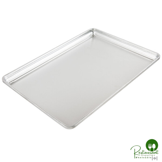 Chicago Metallic 30850 StayFlat Half Size NSF 18 Gauge 12 13/16" x 17 13/16" Band in Rim Aluminum Sheet Pan