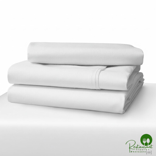 T180 Superblend 39" x 75" x 12" Twin Size Mercerized Cotton / Polyester 180 Thread Count - 12/Pack