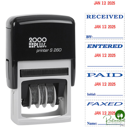 Cosco 2000 Plus S-260/L3 Red / Blue 4-in-1 Self-Inking Dater