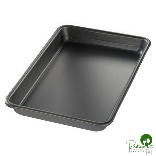 Chicago Metallic 40454 BAKALON Quarter Size 16 Gauge Glazed 9 1/2" x 13" Curled Rim, No Wire Aluminum Sheet / Bun Pan