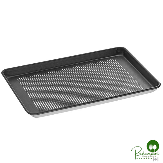 Vollrath 5303NSP Wear-Ever Half Size 18 Gauge Non-Stick 13" x 18" Wire in Rim Perforated Aluminum Bun / Sheet Pan