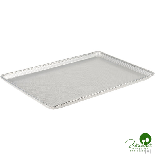 Chicago Metallic 44792 Full Size 16 Gauge Glazed 17 13/16" x 25 13/16" Wire in Rim Aluminum Perforated Sheet / Bun Pan
