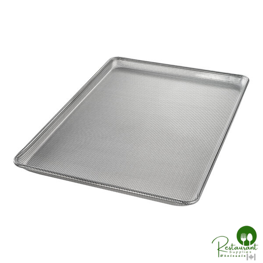 Chicago Metallic 15" x 21" Three-Quarter Size 16 Gauge Glazed Aluminum Perforated Sheet / Bun Pan 10248