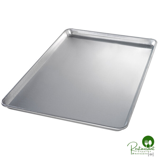 Chicago Metallic 40600 Full Size 12 Gauge 17 13/16" x 25 13/16" Open Bead/Semi-Curled Rim Aluminum Sheet Pan