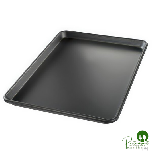 Chicago Metallic 40952 BAKALON Half Size 14 Gauge 12 7/8" x 17 3/4" Sanitary Open Bead/Semi-Curled Rim Aluminum Sheet / Bun Pan