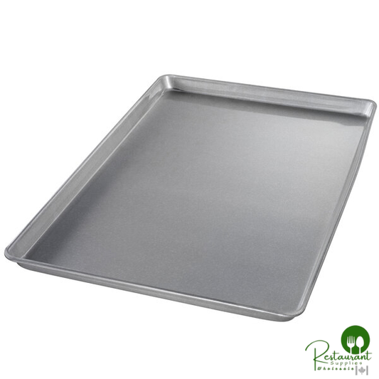 Chicago Metallic 41555 Full Size 22 Gauge Glazed 17 11/16" x 25 11/16" Wire in Rim Aluminized Steel Sheet / Bun Pan
