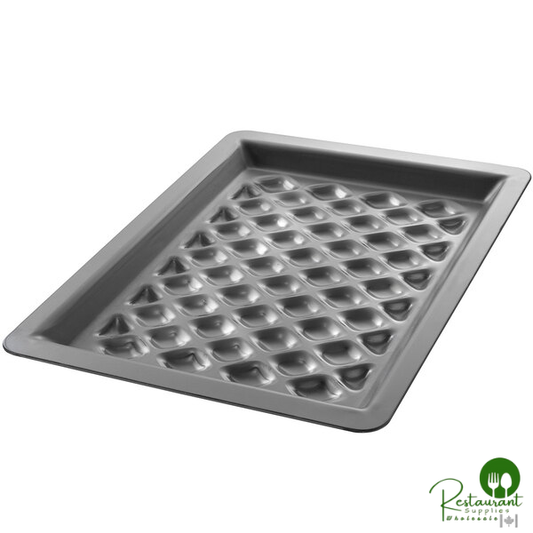 Chicago Metallic 70821 BAKALON Quarter Size 16 Gauge Glazed 8 5/16" x 11 9/16" Anodized Aluminum Diamond Grill Pan