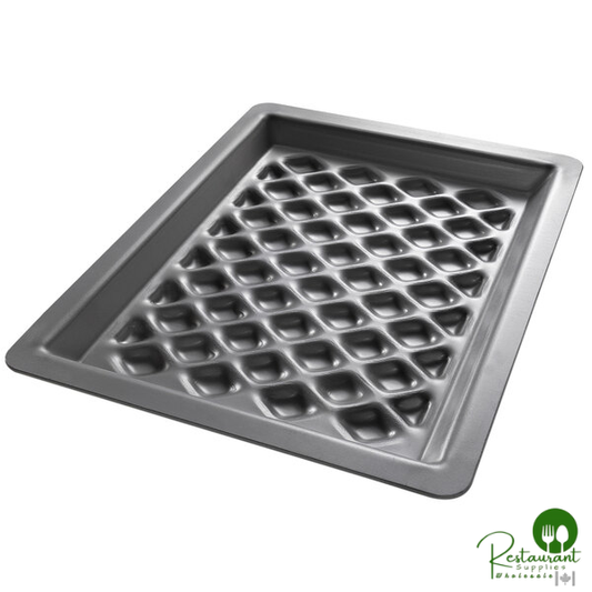 Chicago Metallic 70824 BAKALON Quarter Size 16 Gauge Glazed 8 5/16" x 11 9/16" Anodized Aluminum Diamond Grill Pan