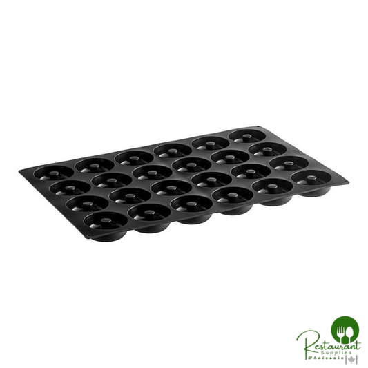 Silikomart SQ059 24-Compartment Donuts Silicone Baking Mold - 3 5/16" x 3 5/16" x 1 1/8" Cavities