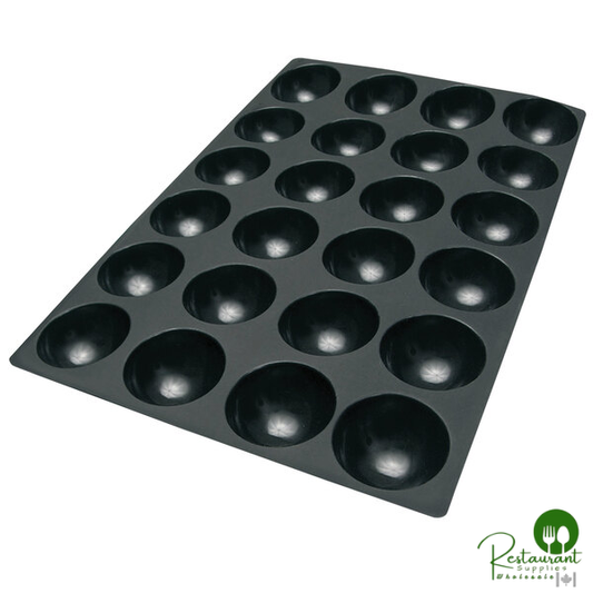 Silikomart SQ064 24 Compartment Half Spheres Silicone Baking Mold - 2 11/16" x 2 11/16" x 1 5/8" Cavities