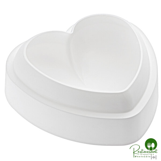 Silikomart AMORE Individual Heart-Shaped Silicone Baking Mold with Border and Plastic Cutter - 5 1/2" x 5 5/16" x 1 7/8" Cavity