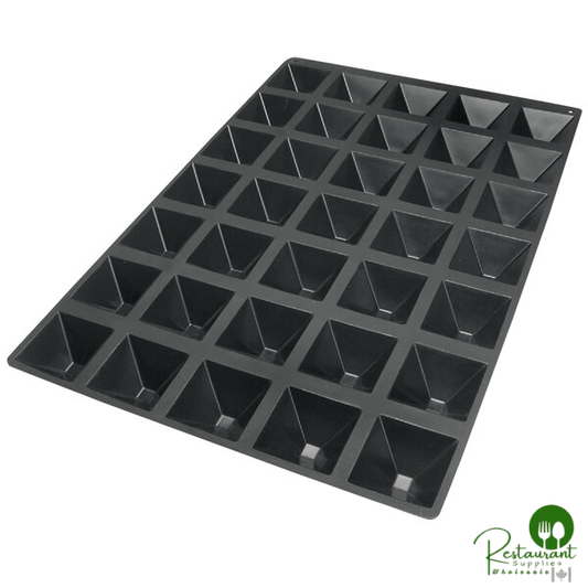 Silikomart SQ010 35 Compartment Pyramids Silicone Baking Mold - 2 9/16" x 2 9/16" x 1 3/8" Cavities