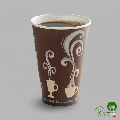 Dart DWTG16ST ThermoGuard 16 oz. Double Wall Insulated Steam Print Paper Hot Cup - 600/Case