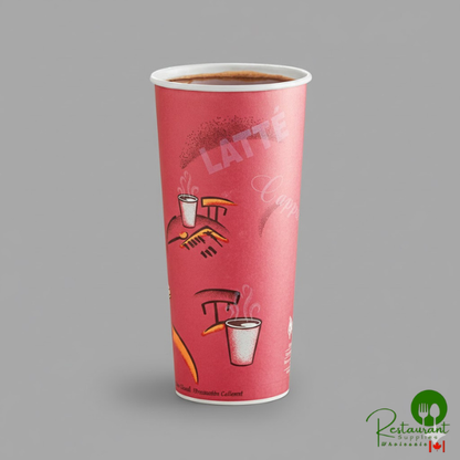 Solo 424SIN-0041 24 oz. Bistro Single Sided Poly Paper Hot Cup - 500/Case