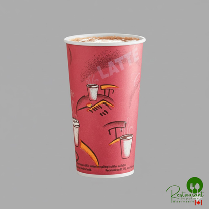Solo 420SI-0041 Bistro Print 20 oz. Poly Paper Hot Cup - 600/Case