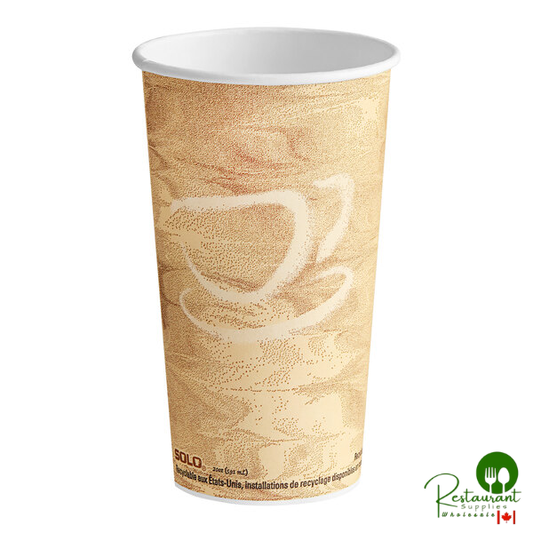 Solo 420MS-0029 20 oz. Mistique Single Sided Poly Paper Hot Cup - 600/Case
