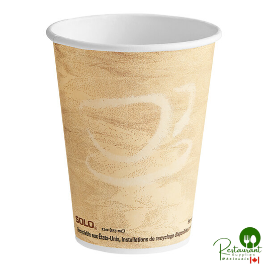 Solo 412MSN-0029 12 oz. Mistique Single Sided Poly Paper Hot Cup - 1,000/Case