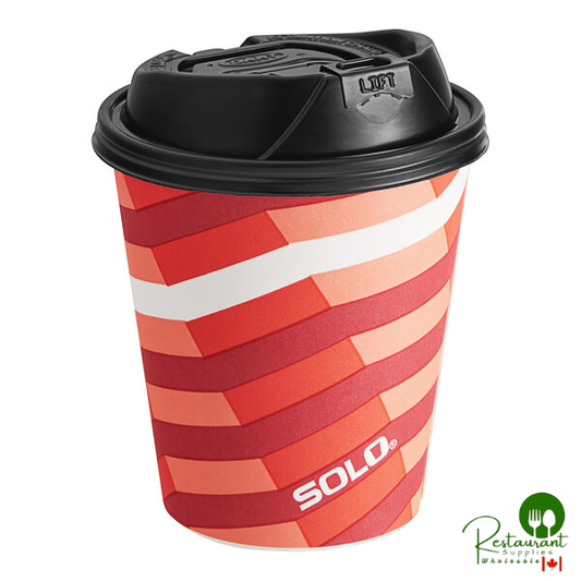 Solo 12 oz. Heat Wave Paper Hot Cup with Lid - 132/Case