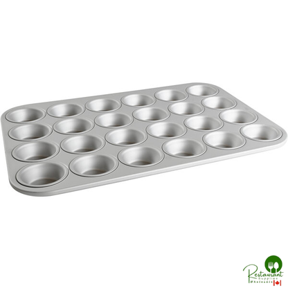 Fat Daddio's MFN-MINI ProSeries 24 Cup 1.1 oz. Anodized Aluminum Mini Muffin / Cupcake Pan - 17" x 11 1/2"