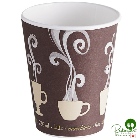 Dart DWTG8ST ThermoGuard 8 oz. Double Wall Insulated Steam Print Paper Hot Cup - 1,000/Case