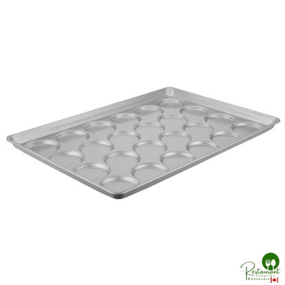 Chicago Metallic 42495 Glazed Aluminized Steel 24 Mold 1.95 oz. Individual ePAN Hamburger Bun / Muffin Top / Cookie Pan - 17 3/4" x 25 3/4"