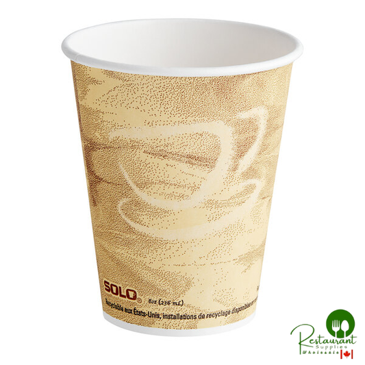 Solo 378MS-0029 8 oz. Mistique Single Sided Poly Paper Hot Cup - 1,000/Case