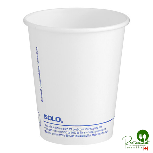 Solo 10 oz. White Single-Sided Poly Paper Hot Cup - 1,000/Case