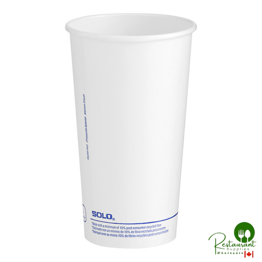 Solo 20 oz. White Single-Sided Poly Paper Hot Cup - 600/Case