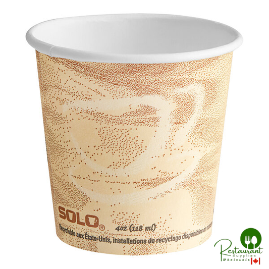 Solo 374MS-0029 4 oz. Mistique Single Sided Poly Paper Hot Cup - 1,000/Case