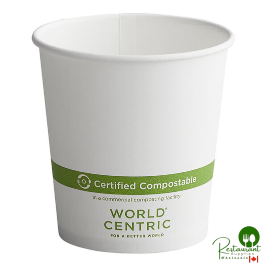 World Centric 10 oz. White Compostable Paper Hot Cup - 1,000/Case