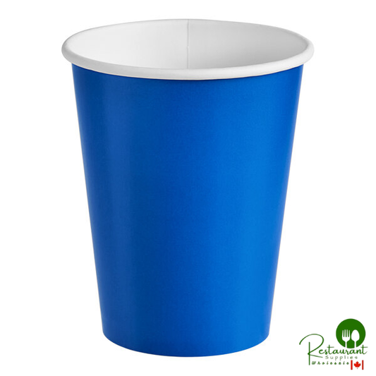 Creative Converting 563147B 9 oz. Cobalt Blue Poly Paper Hot / Cold Cup - 240/Case