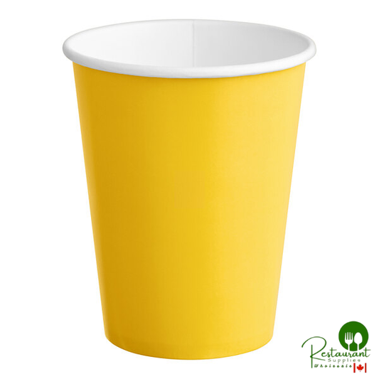 Creative Converting 561021B 9 oz. School Bus Yellow Poly Paper Hot / Cold Cup - 240/Case