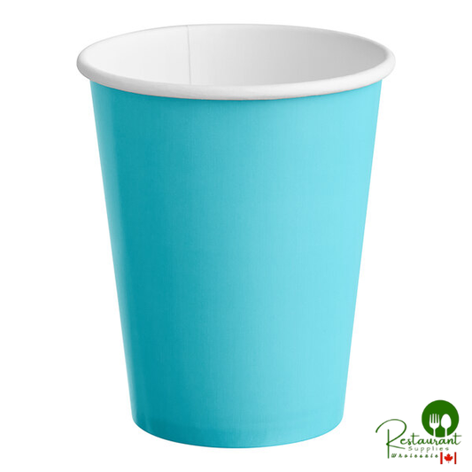 Creative Converting 561039B 9 oz. Bermuda Blue Poly Paper Hot / Cold Cup - 240/Case