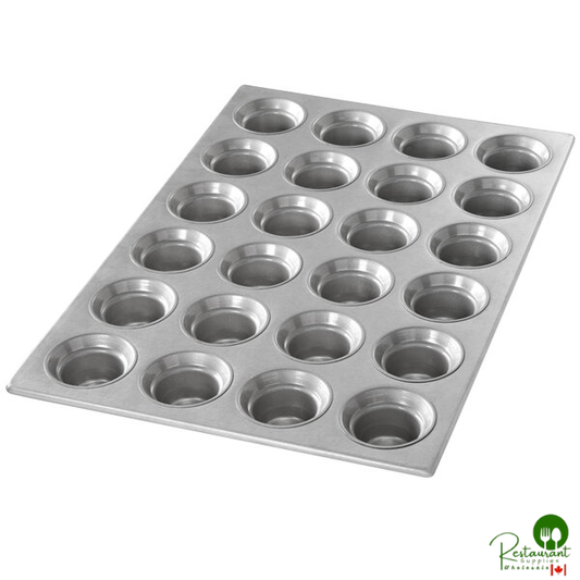 Chicago Metallic 42755 24 Cup 3 oz. Glazed Aluminized Steel Mini Crown Muffin Pan - 14 1/16" x 20 11/16"