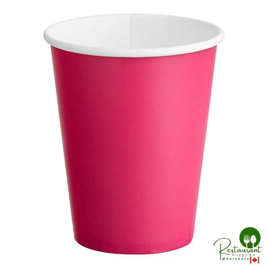 Creative Converting 56177B 9 oz. Hot Magenta Pink Poly Paper Hot / Cold Cup - 240/Case