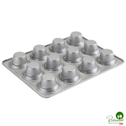Chicago Metallic 42754 12 Cup 3 oz. Glazed Aluminized Steel Mini Crown Muffin Pan - 10 5/8" x 13 7/8"