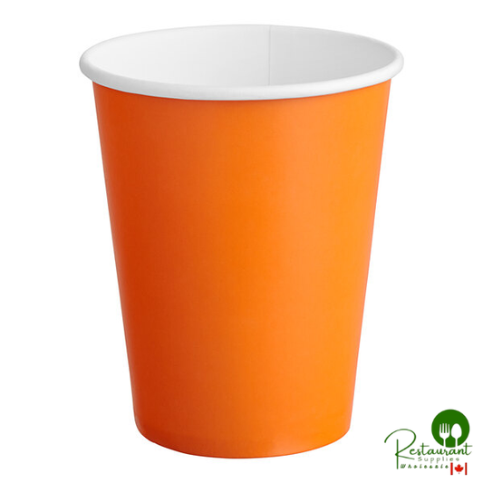 Creative Converting 56191B 9 oz. Sunkissed Orange Poly Paper Hot / Cold Cup - 240/Case