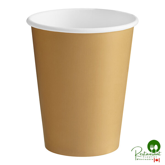 Creative Converting 56103B 9 oz. Glittering Gold Poly Paper Hot / Cold Cup - 240/Case