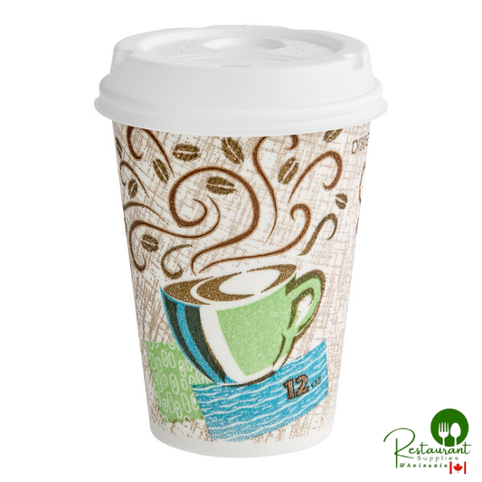 Dixie PerfecTouch 12 oz. Insulated Paper Hot Cup and Lid - 300/Case